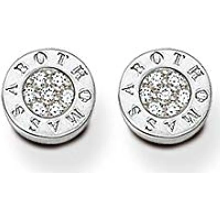 Thomas Sabo Damen Ohrstecker Rund SCH150022, 925er Sterlingsilber mit Zirkonia, Durchmesser: ca. 1cm