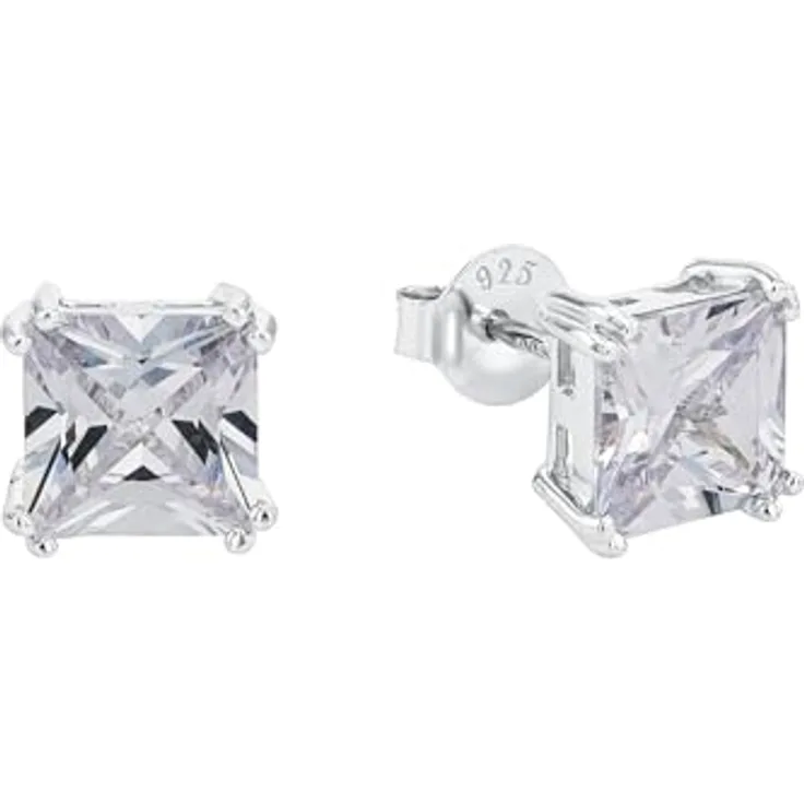 Amor Ohrstecker 925 Sterling Silber, Damen Ohrschmuck mit 2 Zirkonia, 1,1 cm, in Schmuck Geschenk Box