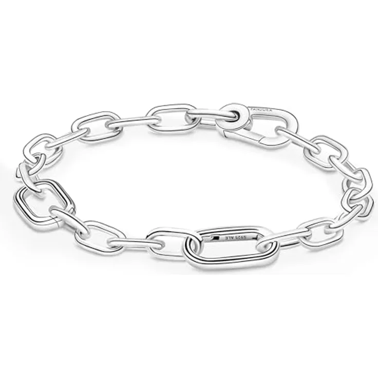 APUUESN ME Charm Moments Armband, Sterling Silber S925, 16CM, mit Büroklammer Charms Anhänger, Effektive Schlangenkette, Geschenk für Frauen