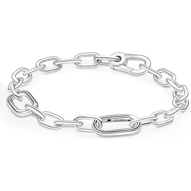APUUESN ME Charm Moments Armband, Sterling Silber S925, 16CM, mit Büroklammer Charms Anhänger, Effektive Schlangenkette, Geschenk für Frauen – Bild 1
