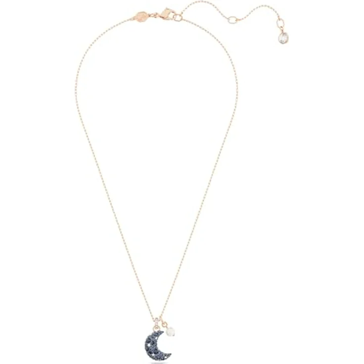 Swarovski Sublima Halskette, Rosé Vergoldete Damenhalskette mit Mondanhänger und Strahlenden Swarovski Kristallen – Bild 2