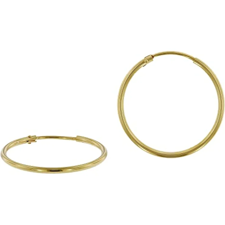 trendor Damen Ohrringe Gold 333 / 8K Creolen, 25 mm Durchmesser, 1,5 mm Breite, Klappbügel, Gelbgold – Bild 1