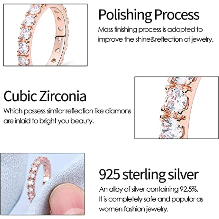 KUNSIR 925 Sterling Silber Liebesknoten Ring für Damen, Retro-Vintage Design mit Zirkonia, Schmuck Geschenk für Frauen – Bild 4