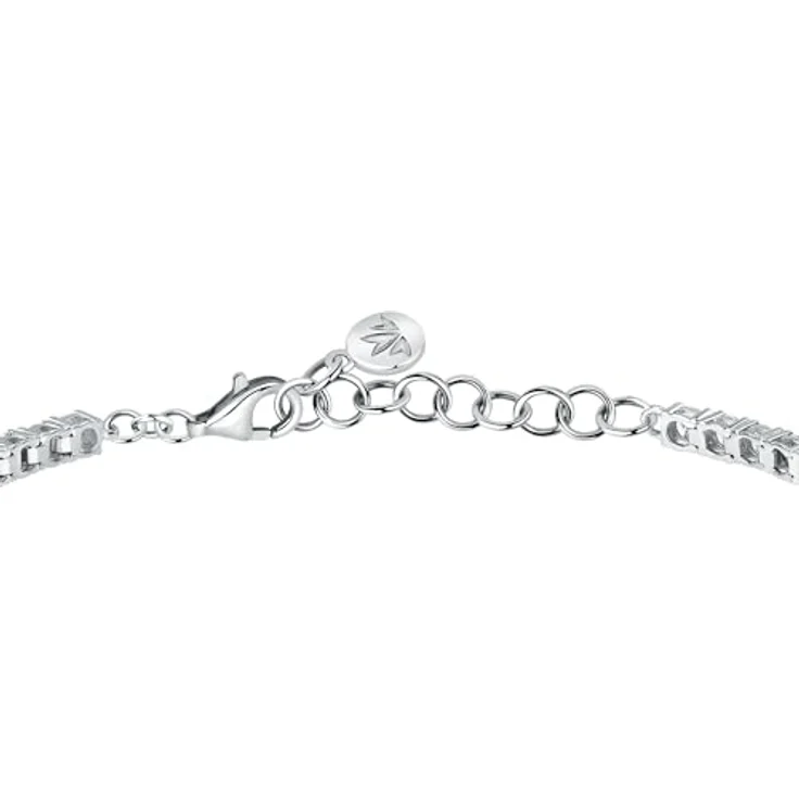 Morellato Armband Tesori SAIW166, verspieltes Tennisarmband aus recyceltem 925er Silber mit Zirkonia und herzförmigem Farbstein, verstellbar – Bild 3
