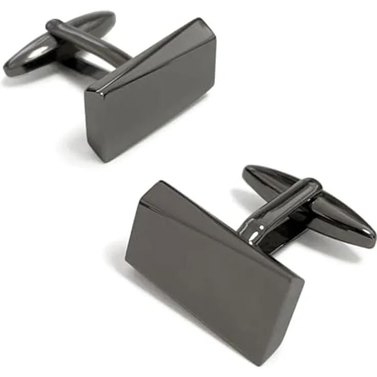MERIT OCEAN Manschettenknöpfe Herren Schwarz, Klassische Cufflinks aus Edelstahl für Hochzeiten und Unternehmen