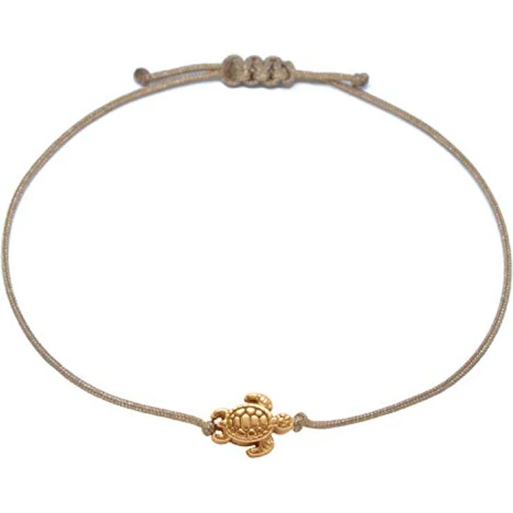 Selfmade Jewelry Damen Armband Schildkröte Handgemachtes Makramee-Armbändchen in Roségold, Größenverstellbar, Inkl. Geschenk-Verpackung – Bild 1