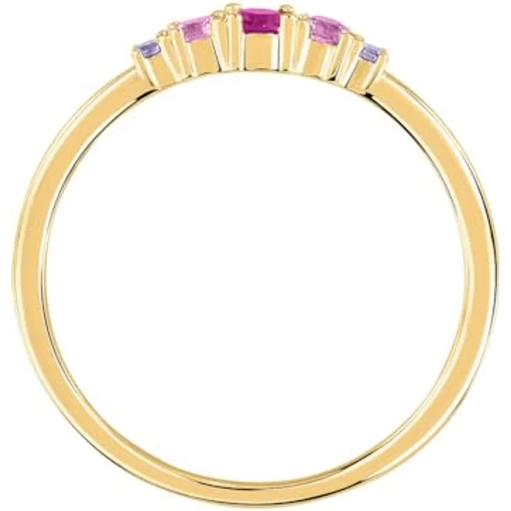 CHRIST Ring 88841905, vergoldet aus 925er Silber mit 5 Zirkonia-Steinen in pink, rosa und lila – Bild 2
