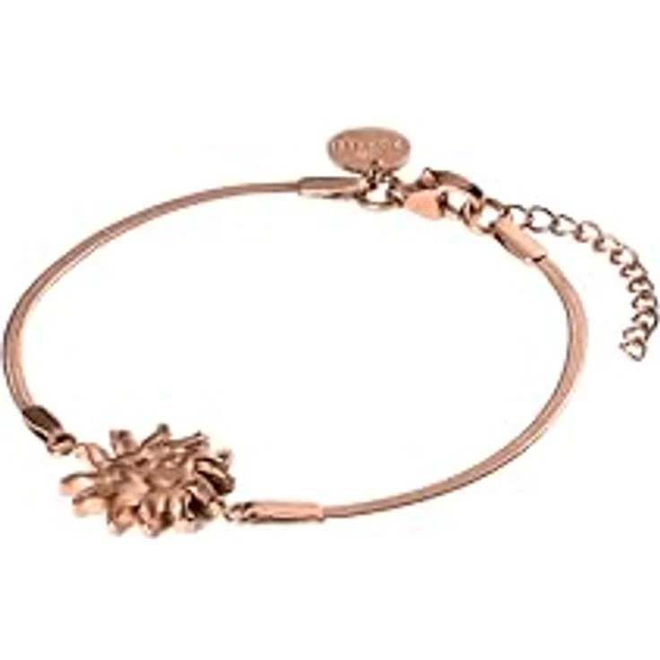 Purelei Iconic Sun Armband – filigranes Snake-Chain-Armband mit Sun-Charm – Edelstahl, 14K/18K vergoldet, rosa – verstellbar von 16–19 cm, wasserfest – Bild 1