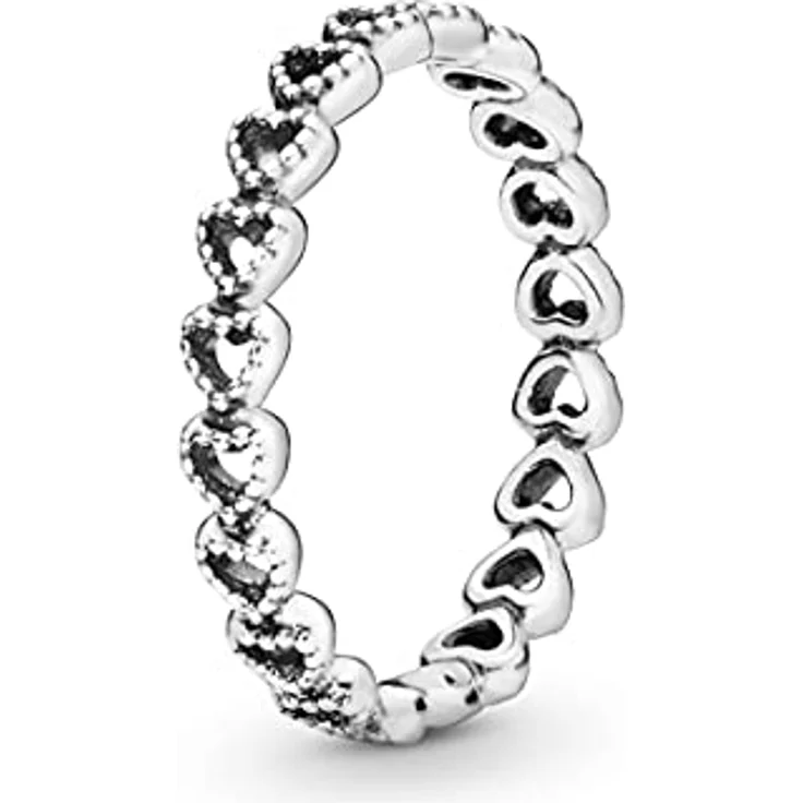 PANDORA Ring 190980-50, Damen Silberring mit Perlendetails im Bandring-Stil – Bild 1
