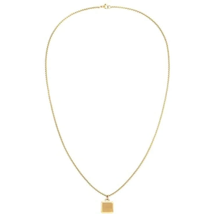 Tommy Hilfiger Jewelry Herren-Halskette aus Edelstahl mit goldener Beschichtung, 61 cm, quadratischer Anhänger mit Flaggen-Design - 2790544 – Bild 2