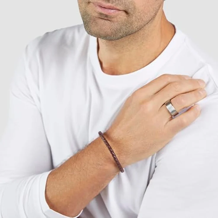 s.Oliver Herren Bracelet, Armband aus Echtleder in IP Braun, 22 cm, wasserfest & hautfreundlich – Bild 3