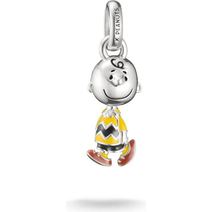 THOMAS SABO Charm-Einhänger THOMAS SABO x Peanuts Charlie Brown, recyceltes Silber 925 mit geschwärzter Veredelung und handbemalter Emaille – Bild 1