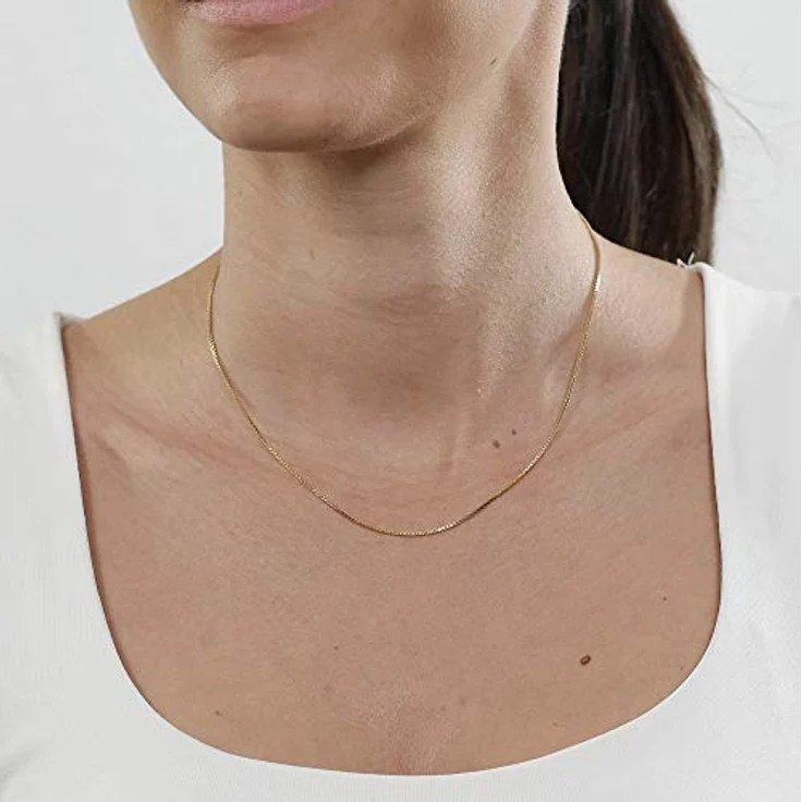 trendor Feine Veneziakette Silber 925 Goldplattiert, filigran mit 0,9 mm Stärke, Damen-Halskette, Made in Germany – Bild 5