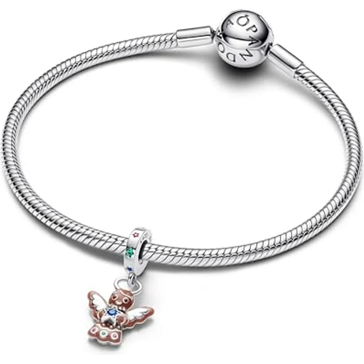 PANDORA Moments Lebkuchen-Engel Charm-Anhänger, Sterling-Silber mit Zirkonia und künstlichem Kristall, Gravur „MY SWEETHEART“, kompatibel mit ME und Moments, 794247C01 – Bild 3