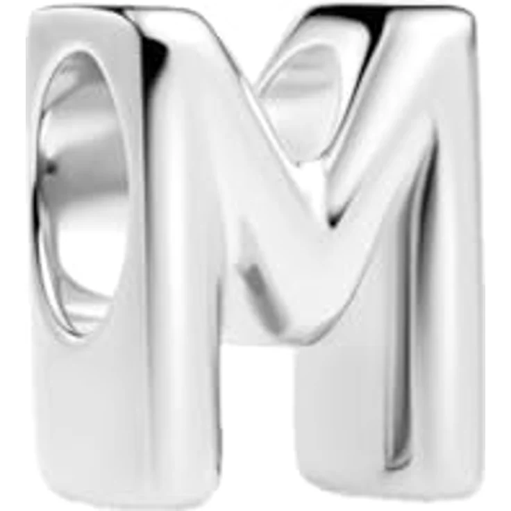 Anduonie Buchstabe Charm Anhänger Silber 925, roter Beads Charm für europäische Armbänder und Halsketten für Frauen (M) – Bild 1