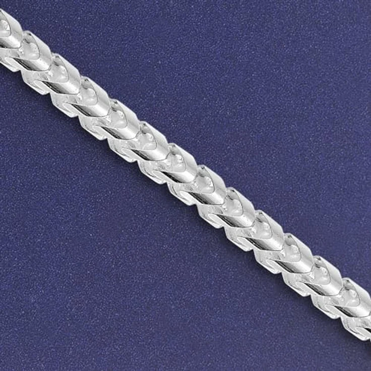 trendor Herren-Halskette 925 Silber Fuchsschwanzkette, 5,1 mm Breit, 45 cm, mit Karabinerverschluss und Pflegetuch – Bild 3
