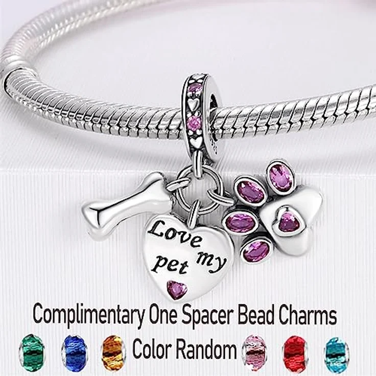 LNQOBU Silber 925 Charms Anhänger für Armbänder, kompatibel mit Pandora und europäischen Bettelarmbändern, inklusive Spacer Beads, 4,5-5 mm Lochgröße – Bild 2