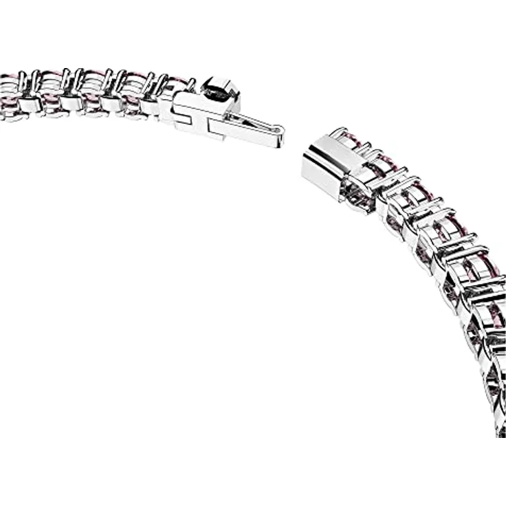 Swarovski Matrix Tennis, Rhodiniertes Damenarmband mit Violett-Rosafarbenen Swarovski Kristallen – Bild 3