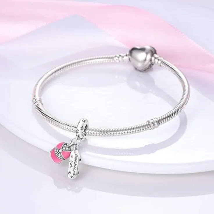 Pandach Charm Anhänger für Armband, 925 Sterling Silber mit Zirkonia, kompatibel mit europäischen Armbändern und Halsketten, für Frauen und Mädchen – Bild 2