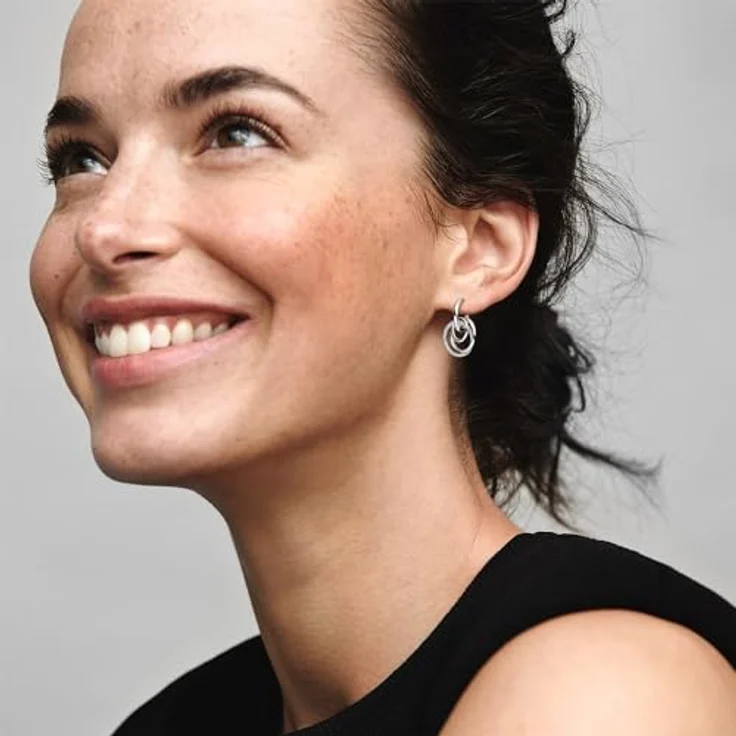 Pandora Creolen Moments 291156C01, 925er Silber mit Zirkonia-Besatz, strahlendes Weiß – Bild 2