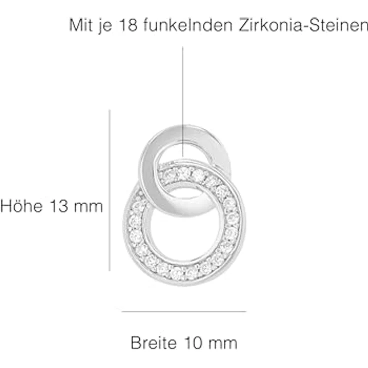 s.Oliver Paar Ohrstecker mit weißen Zirkonia, ineinander verschlungenes Design – Bild 3