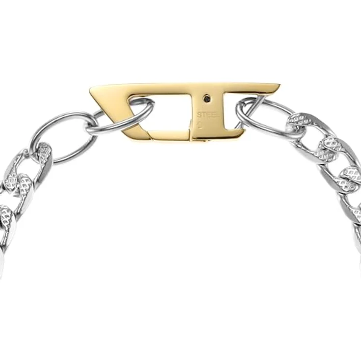 Diesel DX1338040, Herren-Armband aus Edelstahl, Silber, 180-195mm, 7mm, Karabinerverschluss – Bild 3