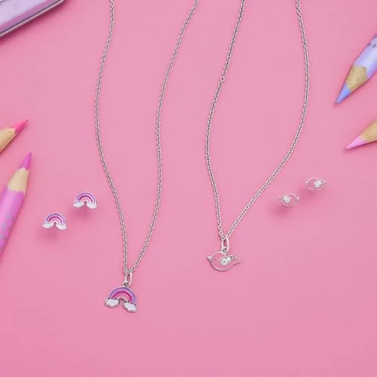 Prinzessin Lillifee Paar Ohrstecker Regenbogen, mit Emaille, 925 Sterling Silber, 8 mm – Bild 4