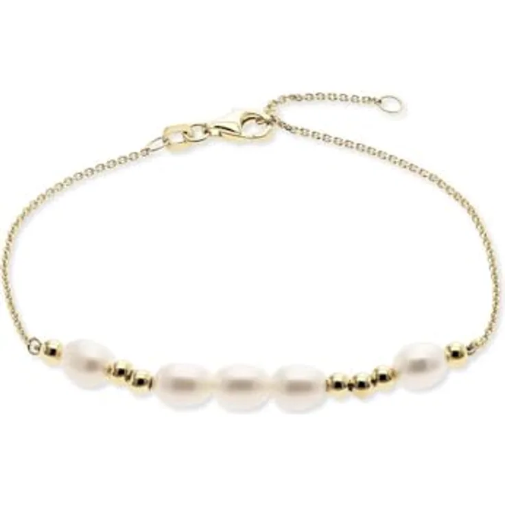 CHRIST Damen-Armband 585er Gelbgold mit Süßwasserperle, One Size