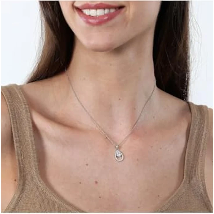 FAVS Damen-Halskette 925er Silber mit Zirkonia, One Size, zeitloses Design – Bild 3