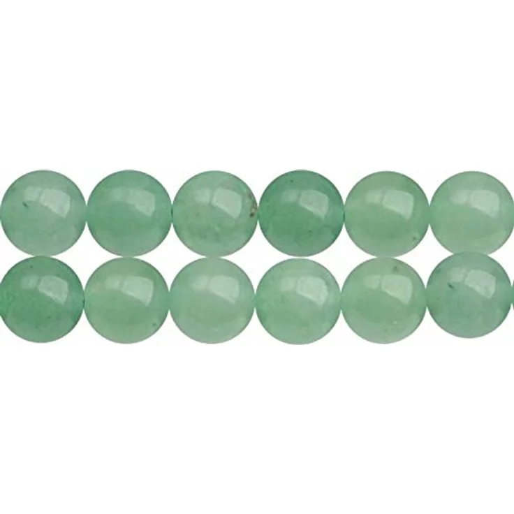 SKYBEADS Grüner Aventurin Halbedelstein Perlen, Runde 8mm, 38cm Strang mit ca. 46 Stück, zum Auffädeln – Bild 1