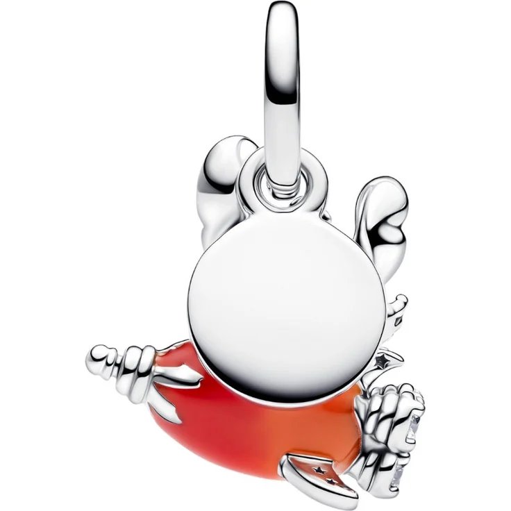 Pandora Charm-Einhänger 793742C01, Stitch in roter Rakete, Disney, Sterling Silber, Emaille, mit Zirkonia