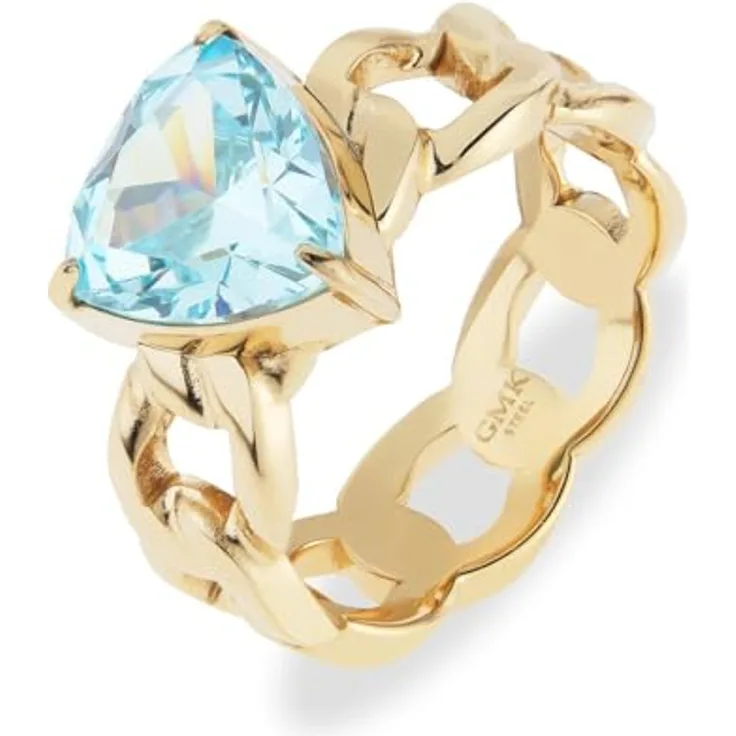 Guido Maria Kretschmer Damenring Edelstahl mit Zirkonia, Größe 56, Gelbgold 32031756