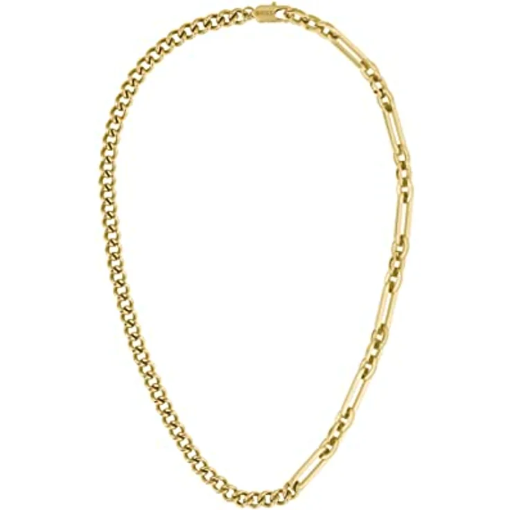 BOSS Jewelry MATTINI Gliederhalskette für Herren, Edelstahl mit gelbgoldener IP-Beschichtung, 50,8 cm mit Karabinerverschluss, graviertes Logo – Bild 1