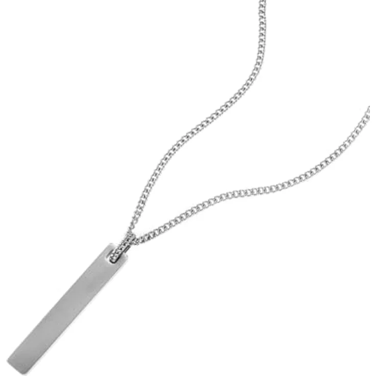 FOSSIL Halskette für Männer, Vintage Casual aus Silber Edelstahl, 508mm + 50.8mm, JF03988040 – Bild 4