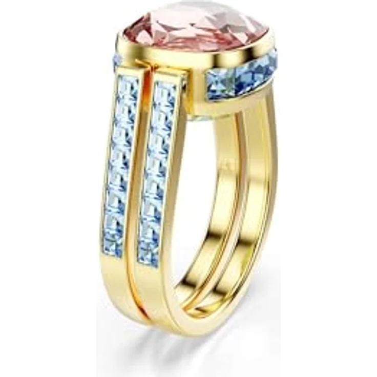 Swarovski Chroma Ring, Kissenschliff, Mehrfarbig mit Goldlegierungsschicht, grüner und pinkfarbener Swarovski ReCreated Crystal – Bild 4