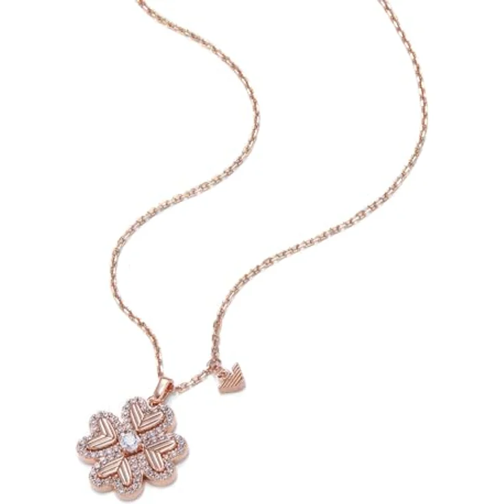 Emporio Armani Damen-Halskette aus Sterlingsilber, Roségoldfarben, mit Karabinerverschluss, poliert – Bild 4