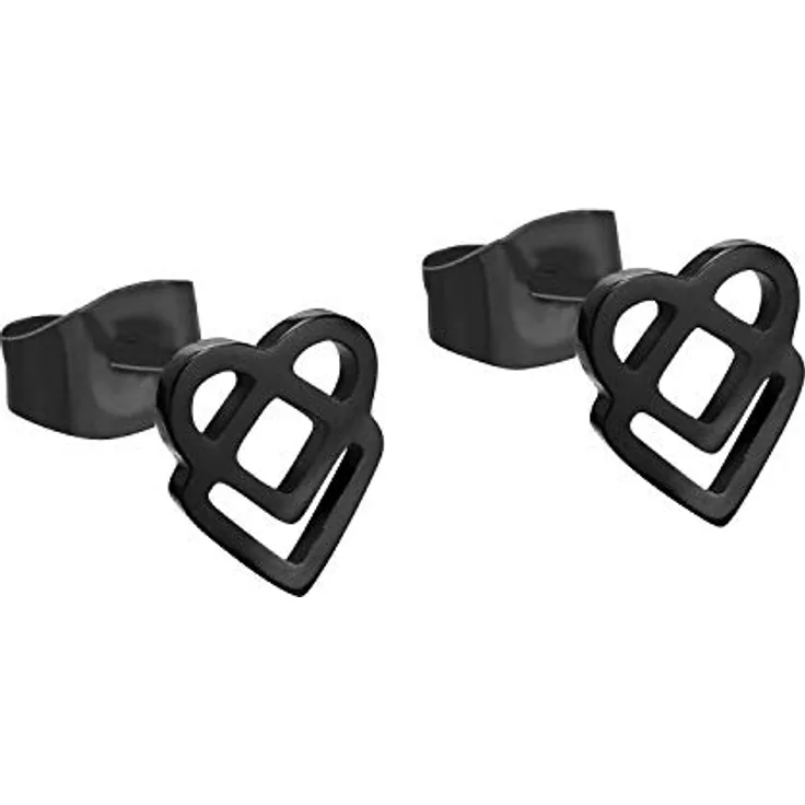 Liebeskind Berlin LJ-0675-E-07, Damen-Ohrringe aus schwarz poliertem Edelstahl mit Steckverschluss, 0,7 cm Länge