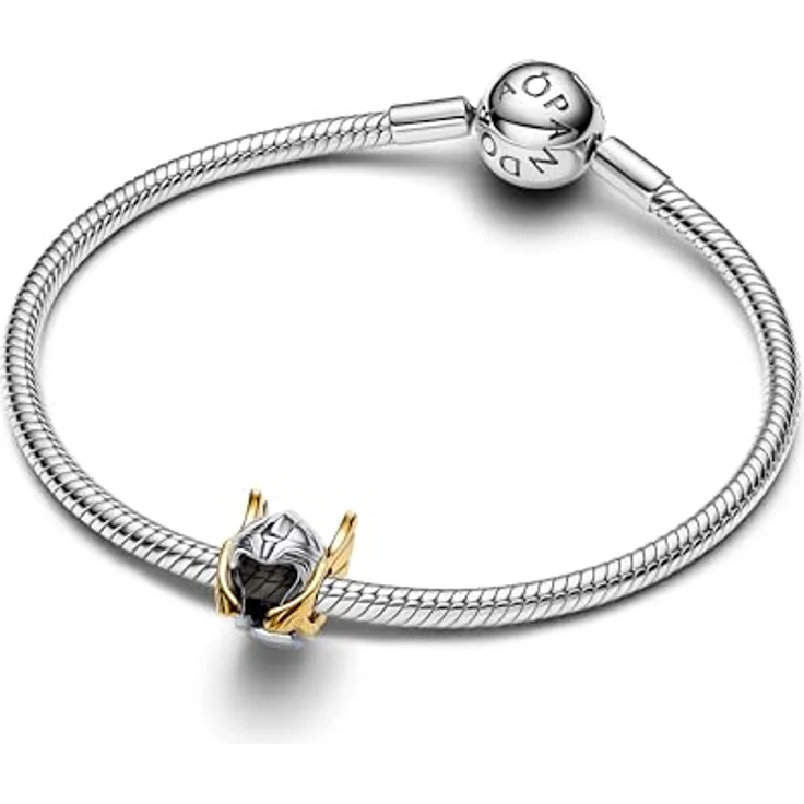 PANDORA Moments Marvel Thor Helm Charm, Sterling-Silber mit 14K vergoldeter Metalllegierung, Kompatibel mit Pandora Moments, 764215C00 – Bild 3
