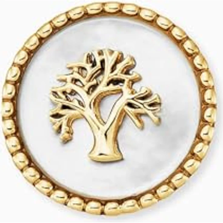 Engelsrufer Damen Ohrstecker ERE-LILTREE-PE-STG, Sterling Silber mit Lebensbaum in Gold auf weissem Perlmutt, nickelfrei, Größe: 12mm – Bild 2