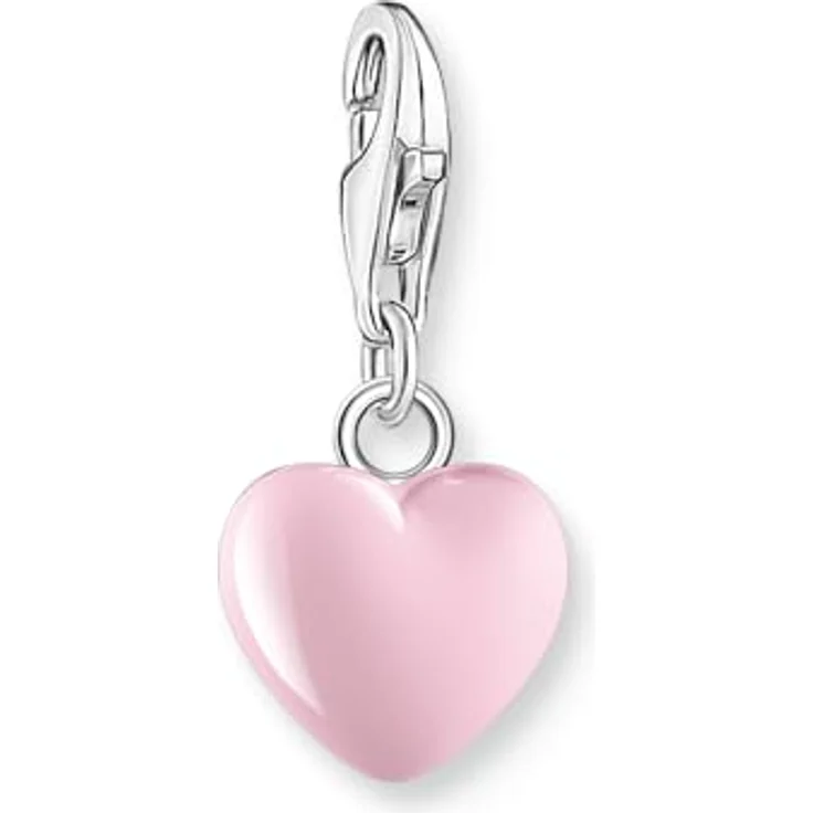 THOMAS SABO Charm-Anhänger Herz, recyceltes 925 Sterlingsilber, Charm Club mit Karabinerhaken, silber – Bild 1
