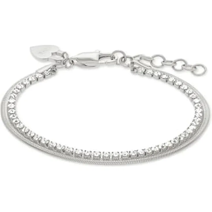 Guido Maria Kretschmer Damen-Armband Edelstahl mit Zirkon, One Size, elegant und zeitlos
