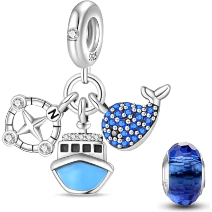 HappyStar Charms Anhänger Silber 925, Roter Bead Charm mit 5A-Zirkonsteinen, kompatibel mit europäischen Armbändern und Halsketten für Frauen – Bild 1