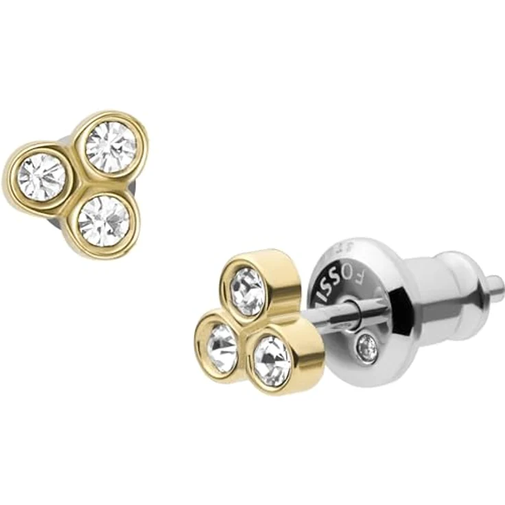 Fossil Sadie Ohrringe, Gold-Edelstahl, poliert, Länge 4.4mm, Breite 4.8mm, Postverschluss – Bild 3