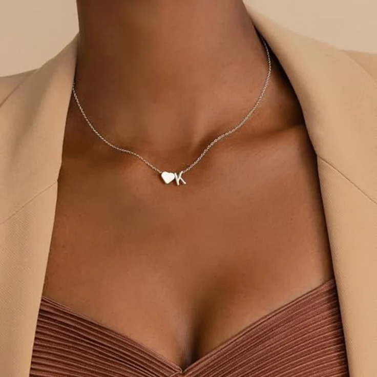 TINGN Silber Kette mit Buchstaben N und Herzanhänger, 40 cm lang mit 6 cm Verlängerung für Teenager Mädchen, perfektes Geburtstagsgeschenk für 11-17-jährige – Bild 3