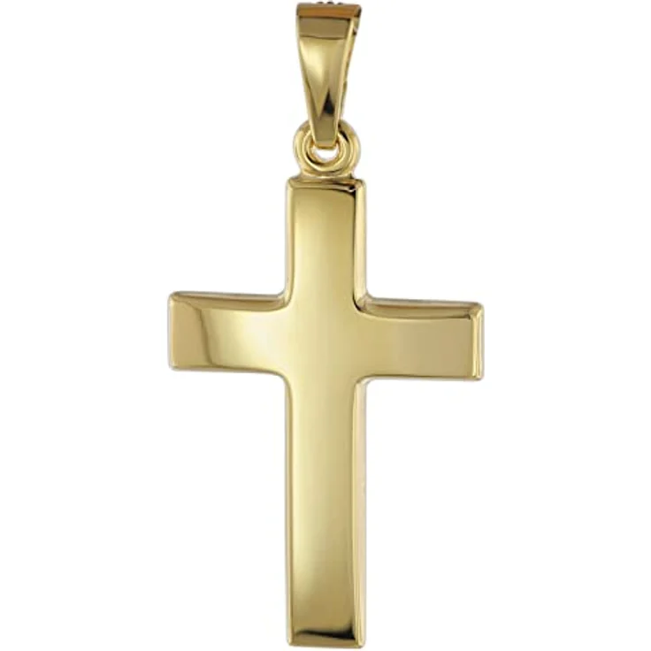 trendor Kreuz Anhänger aus 585 Gelbgold, 21 mm, zeitloser Schmuck für Damen und Herren – Bild 1