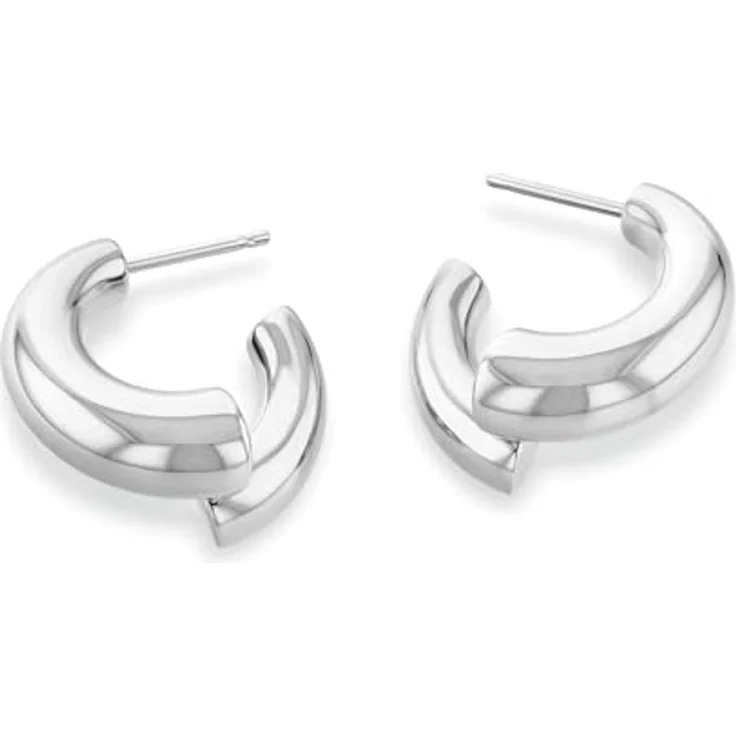 Calvin Klein CK SPIRAL Damen Ohrringe aus Edelstahl, moderne Eleganz mit poliertem Finish, 2 cm hoch, Schmetterlingsverschluss – Bild 3