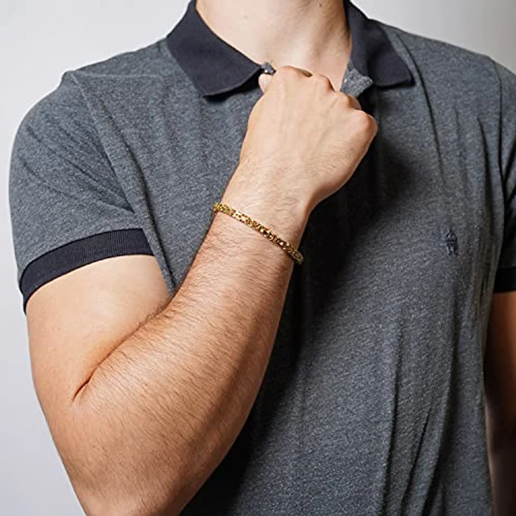 trendor Armband Königskette Gold auf Silber 925, Breite 4,7 mm, 23 cm, modischer Armschmuck für Damen und Herren, perfekte Geschenkidee – Bild 5