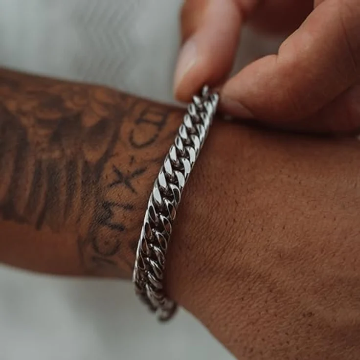 SERASAR Herren Edelstahl Armband, 8mm geflochten, wasserfest, mit Geschenkbox und verlängerbarem Design – Bild 4