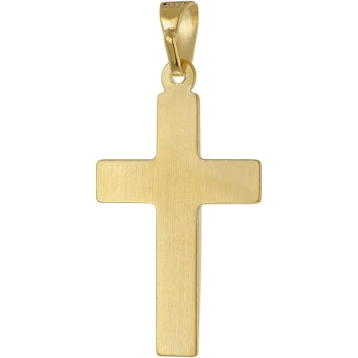 trendor Kreuz-Anhänger Gold 333 (8 Karat) 21 mm, elegantes Schmuckstück für Damen und Herren mit diamantiertem Dekor, Made in Germany, edles Geschenketui – Bild 2