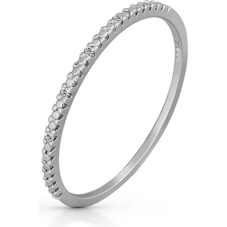 Orolino Fingerring 585 Weißgold mit 4 Brillanten, insgesamt 0,02ct., glänzend